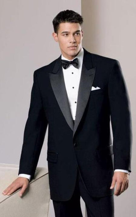 Men's 100% Worsted Wool Tuxedo with Peak Lapel