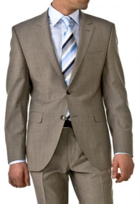 Professional Tan ~ Beige~Taupe Mini Pindots Teakweave Nailhead Salt & Pepper Birdseye Patterned 2 Btn Summer Business ~ Wedding 2 piece Side Vented 2 Piece Cheap Priced Business Suits Clearance Sale For Men mensusa