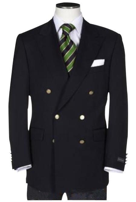 Quality Solid Black Double Breasted Suit Blazer With Best Cut & Fabric Men's mensusa