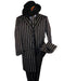 SHIMMERY GANGSTER Black And Bold Pronounce White Stripe ~ Pinstripe Fashion Limited Edition mensusa