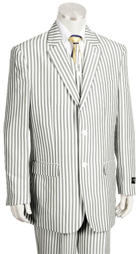 Sear Sucker Suit Mens Fashion 3 Piece Seersucker Sear sucker suit in Soft Poly Rayon mensusa