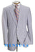 Sear Sucker Suit Seersucker Suit Summer 2 Piece Suits For Men 2 Button Jacket White and Sky mensusa