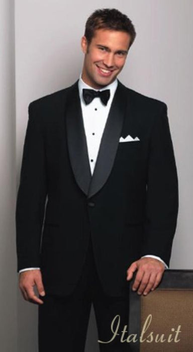 Shawl Collar Super 150's 1 Button Men's Black Tuxedo Extra Fine Wool premier quality italian fabric Design mensusa