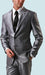 Shiny Sharkskin Silver Gray 2 Button Style Jacket Flat Front Pants New Style mensusa