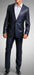 Shiny sharkskin Men's Suit Side-Vented Dark Navy Blue Suit For Men mensusa