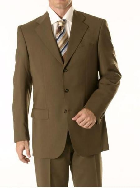 Signature Platinum Stays Cool Discounted Sale Super 150's Wool Modern Olive Green mensusa