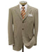 Simple Tan ~ Beige Men's Dress Ultra Smooth Stretch Fabric is Wrinkle and Stain-Resistant Rayon Available in 2 or Three ~ 3 Buttons Style Regular Classic Cut Cheap Priced Business Suits Clearance Sale mensusa