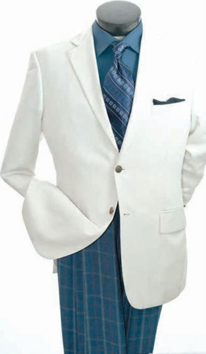 Men's Single Beasted Blazer - Egg Shell