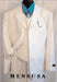 Soft Notch Collar Touch Three Piece Suit - All White Suit mensusa