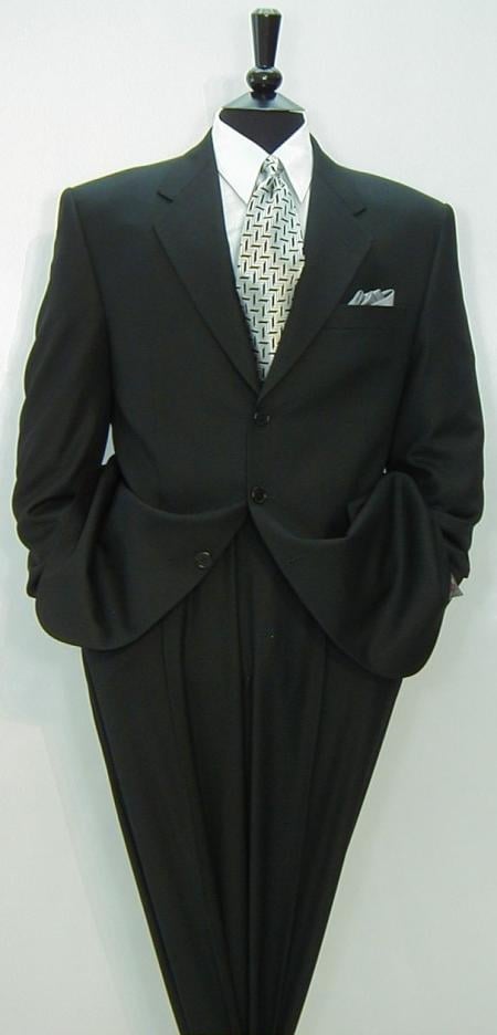 St2 Liquid Black Men's Double Vent Suits premier quality italian fabric Super 150's Wool mensusa