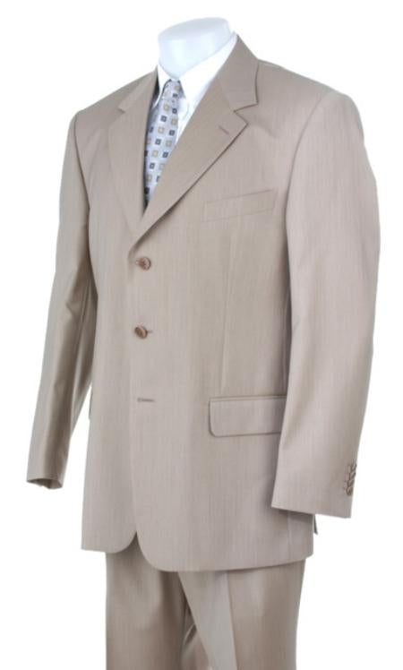 Stone~Sand~Khaki~Light Tan ~ Beige Light Weight Cheap Priced Business Suits Clearance Sale Available in 2 or 3 Buttons Style Regular Classic Cut - mensusa