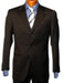 Strictly Business Black 2 or Three - 3 Buttons Style Black mini narrow pinstripe Suit - mensusa