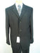 Stripe ~ Pinstripe Three ~ 3 Buttons Jet Black Chalk Super 120's Worsted Super fine poly~rayon - mensusa