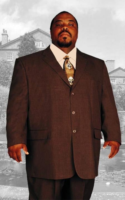 Suits For Big Man BIG & TALL BROWN Discounted Sale Up to Size 82 SUIT HAND MADE mensusa