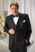 Super 140's Virgin Black Tuxedo by Authentic Vested Tuxedo Shirt Bowtie - High End Suits - High Quality Suits mensusa