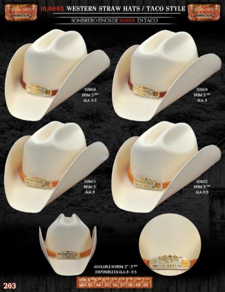 10,000x Tejana Taco Style Western Cowboy Straw Hat