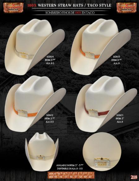 100x Tejana Taco Style Western Cowboy Straw Hats