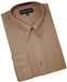 Taupe Cotton Blend Convertible Cuffs Men's Dress Shirt mensusa