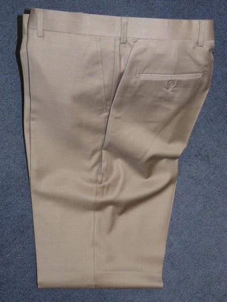 Taupe , SUPER 140'S Solid ~ plain FRONT PANTS - Cheap Priced Dress Slacks For Men On Sale mensusa