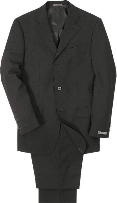 Men's Super 100 Solid BLack 3 Buttons Men's Cheap Priced Business Suits Clearance Sale at