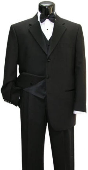 Tuxedo Shirt & Bow Tie + Vest + premier quality italian fabric Super 150 Tuxedo Suit 3 buttons Style