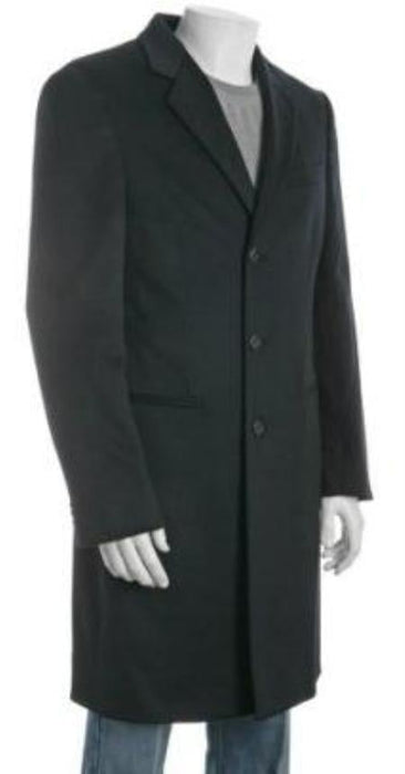 38 inch Mens Dress Coat Three-button Side Vented navy blue Wool-Blend 3 buttons Mens Overcoat