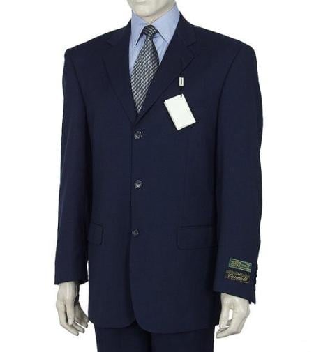 Three Buttons Style suit Dark Navy Blue Suit For Men HIGH GRADE Super 150's Made In Spain - mensusa