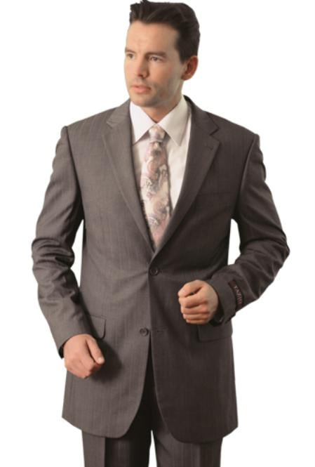 Trueran-Viscose Men's Grey Classic affordable Cheap Priced Business Suits Clearance Sale online sale mensusa