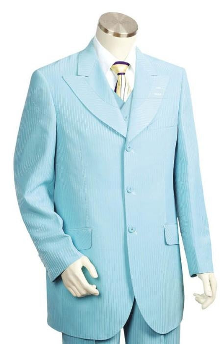 Men's Long Zoot Suit in turquoise ~ Light Blue Stage Party