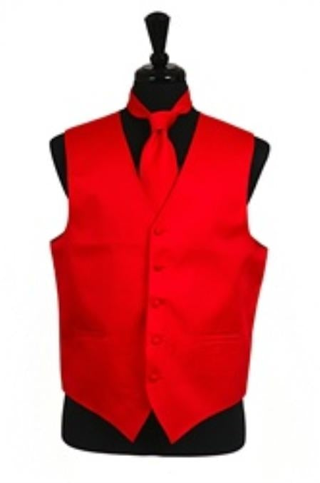 Tuxedo Vest - Wedding Vest Men's Red Horizontal Rib Pattern Vest Waistcoat - Men's Neck Ties - Mens Dress Tie - Trendy Mens Ties mensusa