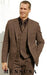 Two Btn Three Piece Vested Coffe~CoCo Brown Wool Suit mensusa