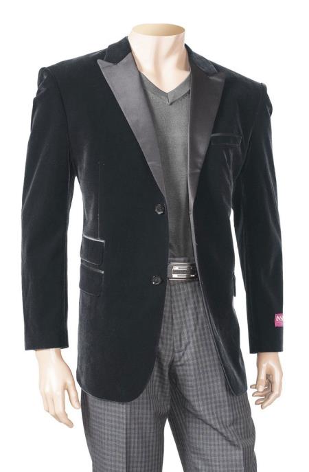 Black Men's Big And Tall Blazers Velvet ~ Velour Clearance Cheap Priced Blazer / Sport Coat