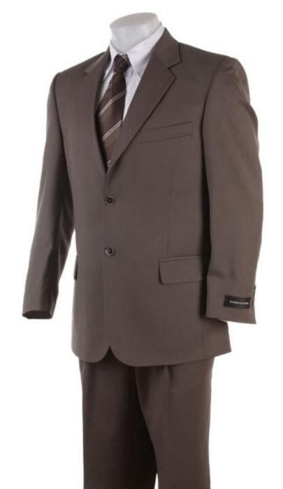 Men's 2 Button English Brown Super Business Business ~ Wedding 2 piece Side Vented 2 Piece Suits For Men