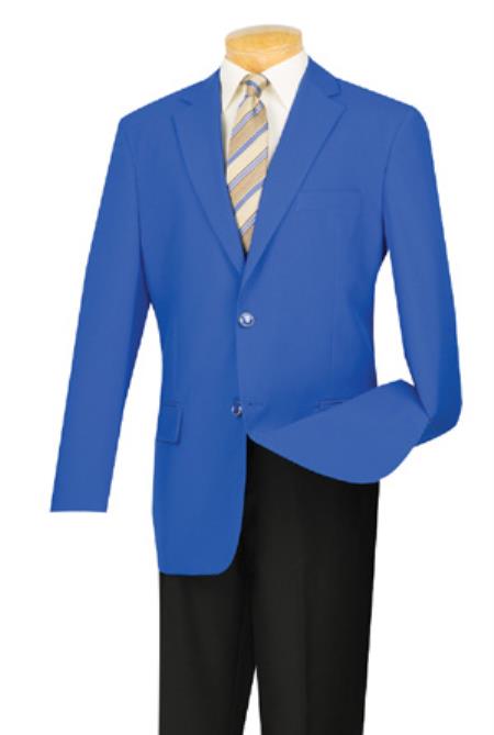 Men's Two Button Royal Blue Men's Wholesale Blazer Sport Coat Jacket With Gold Buttons Royal Blue