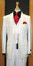 Two Button Tapered Cut Flat Front White three piece suit mensusa