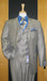 Two Button Taupe ~ mocha ~ Slate Sharkskin Flat Front Three Piece Vested Suit mensusa