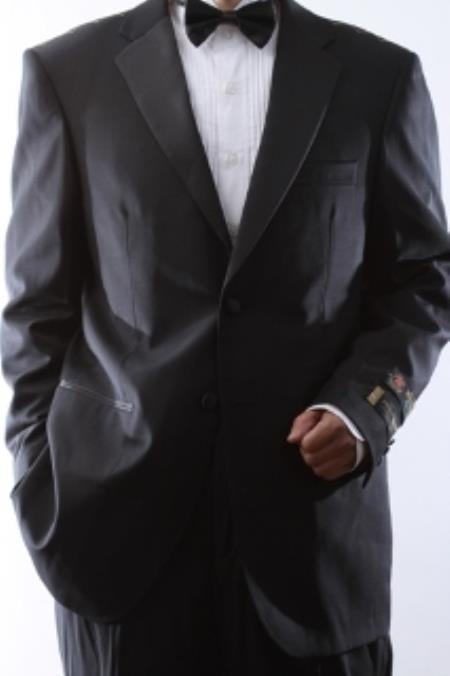 Men's 2 Button Super 140s Merino Wool Tuxedo Single Pleated