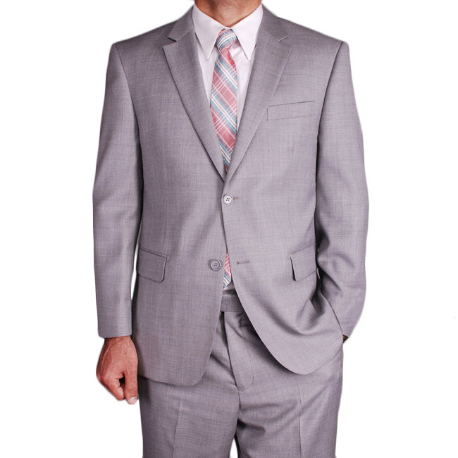 Men's Light Gray Fully lined Notched collar Suit