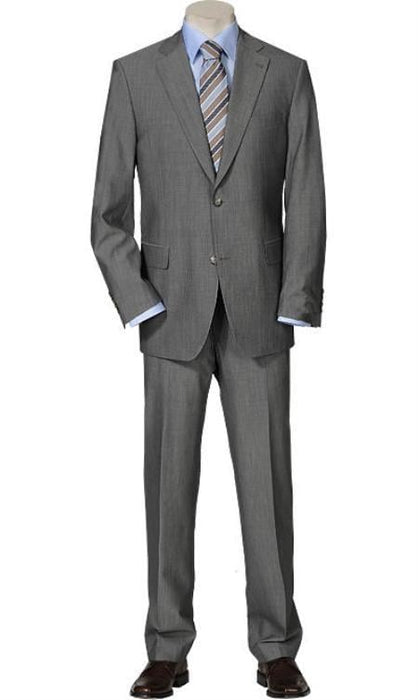 Mix and Match Suits Men's Solid Light Gray Quality 2 Buttons Portly Suits Executive Fit Suit - Mens Portly Suit