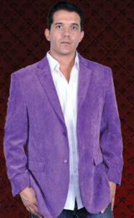 Men's 2 Button Sport Coat Side Vents Purple