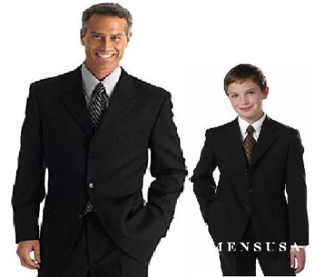 Two/Three Buttons Kids Sizes Suit Perfect for toddler Suit wedding attire outfits ~ 1 Men + 1 Boy MATCHING SET FOR BOTH FATHER AND SON mensusa