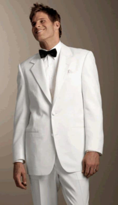 White Men's 2 Button Style Tuxedo Dress Suits mensusa