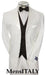 White Men's Tuxedo 2 Buttons Tuxedo Suit + Black Vest + Tuxedo Shirt & Bow Tie Package Combo ~ Combination mensusa