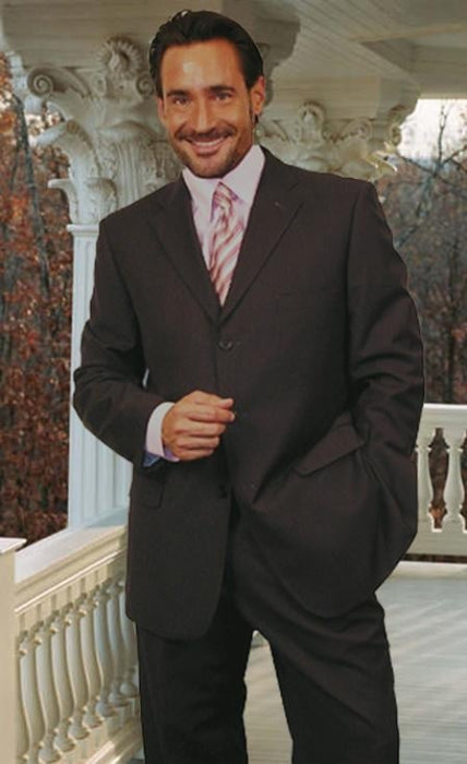 Wide Leg Solid Charcoal Touch Suit Hand Made mensusa