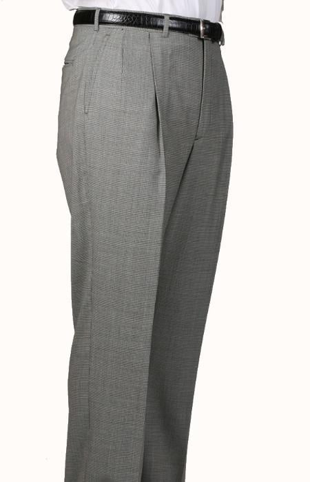 checkered pattern Pleated Pants Lined Trousers mensusa