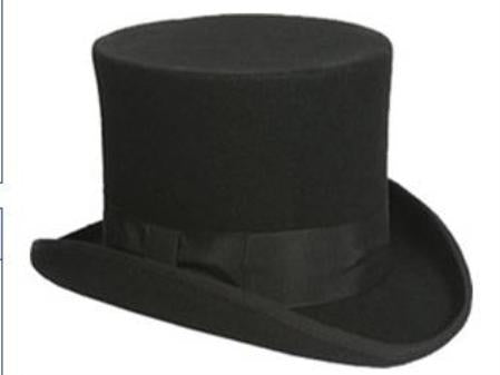 elegant Black or Gray 100% Wool Men's Dress Top Hat ~ Tuxedo Hat mensusa