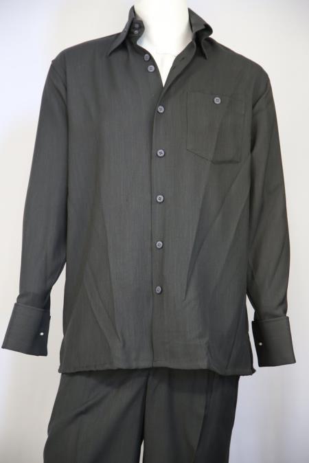 Men's Monotone Button Fastening Walking Suit