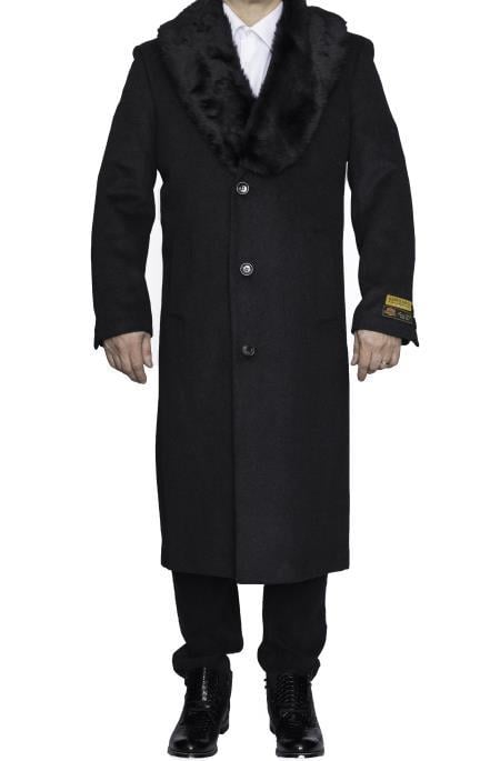 Men's Big And Tall Overcoat Long Men's Dress Topcoat - Winter coat 4XL 5XL 6XL Charcoal Grey