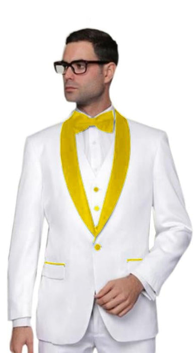 Men's Alberto Nardoni White Tuxedo Yellow