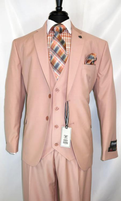 Men's Two Button Suit Jacket With Rose Gold - Dusty Rose ~ Peach ~ Coral